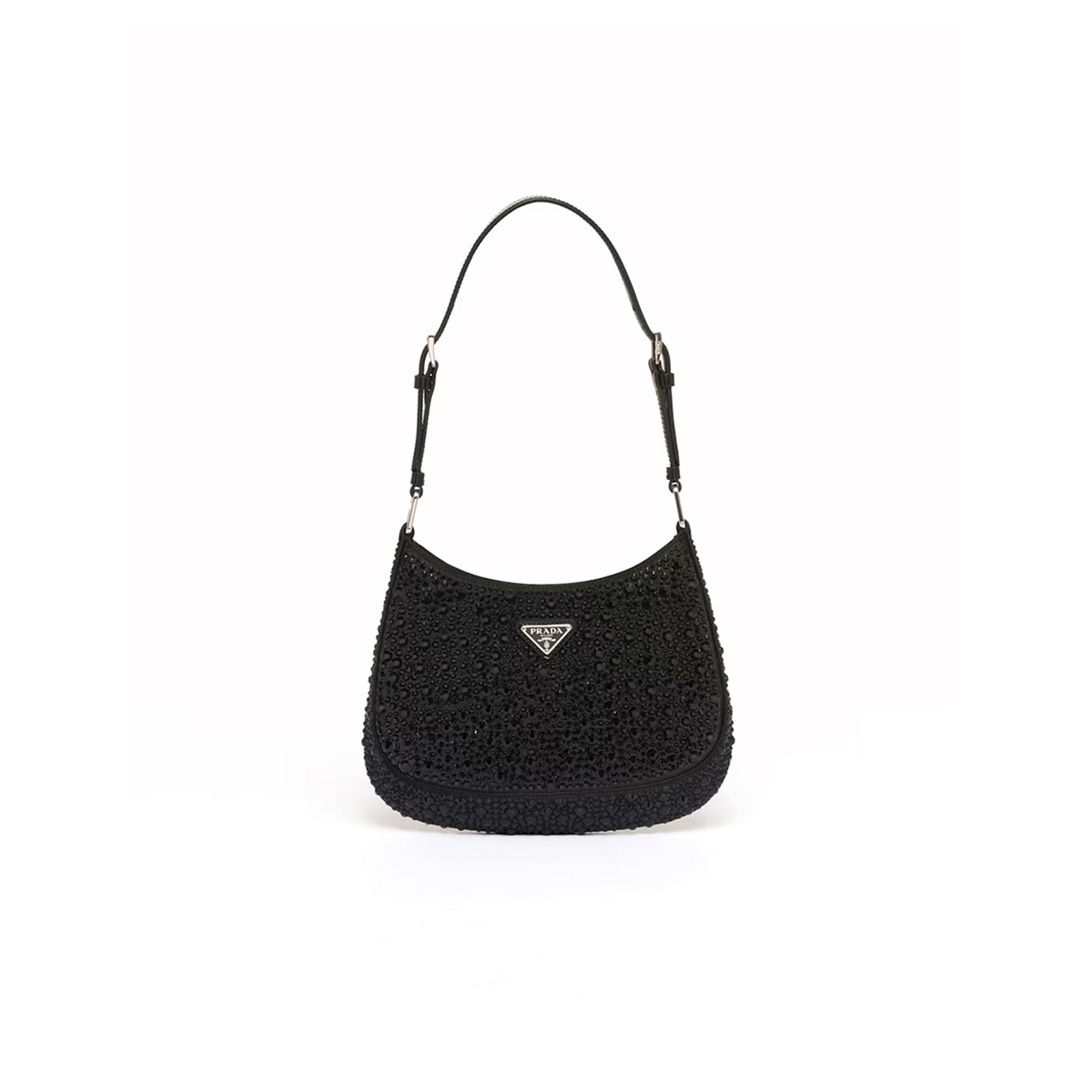 Pra*a cleo satin bag with crystals 1bc169 (22*18.5*4.5cm)